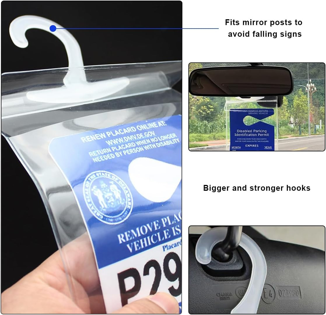 Handicap Placard Holder, 11.6″×5″ Transparent Disabled Parking Permit Protective