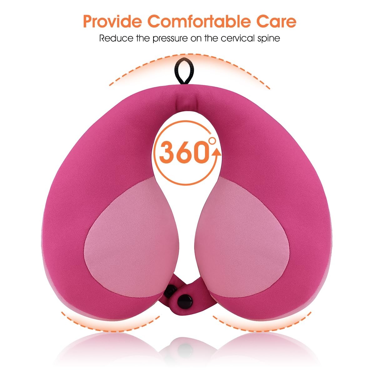 INFANZIA Kids Chin Supporting Travel Neck Pillow, Helps Child-Size, Pink