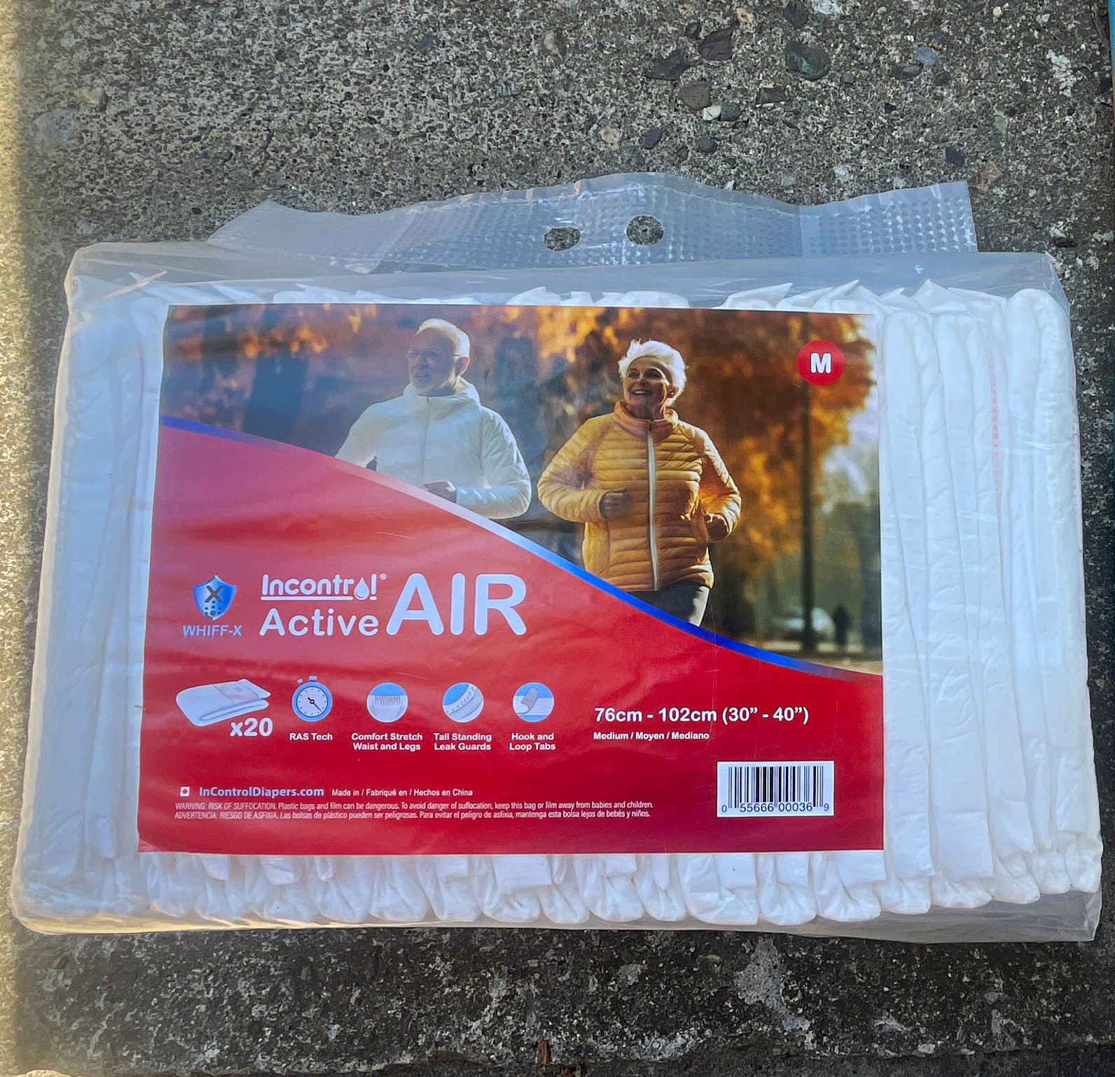 Incontrol Active AIR Incontinence Pads M White Ultra Disp 20 pack
