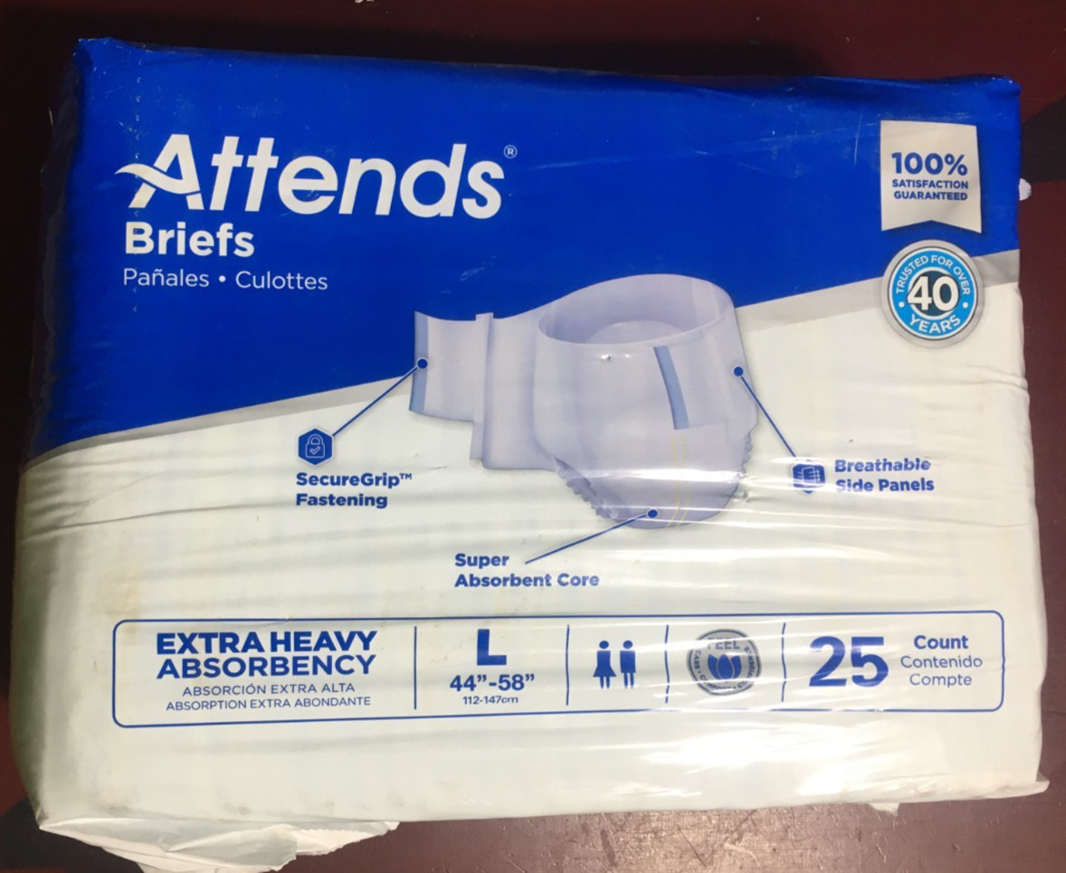 Attends Incontinence Brief L Breathable Extra Heavy Absorbency DDP301 25 Ct ( 6)
