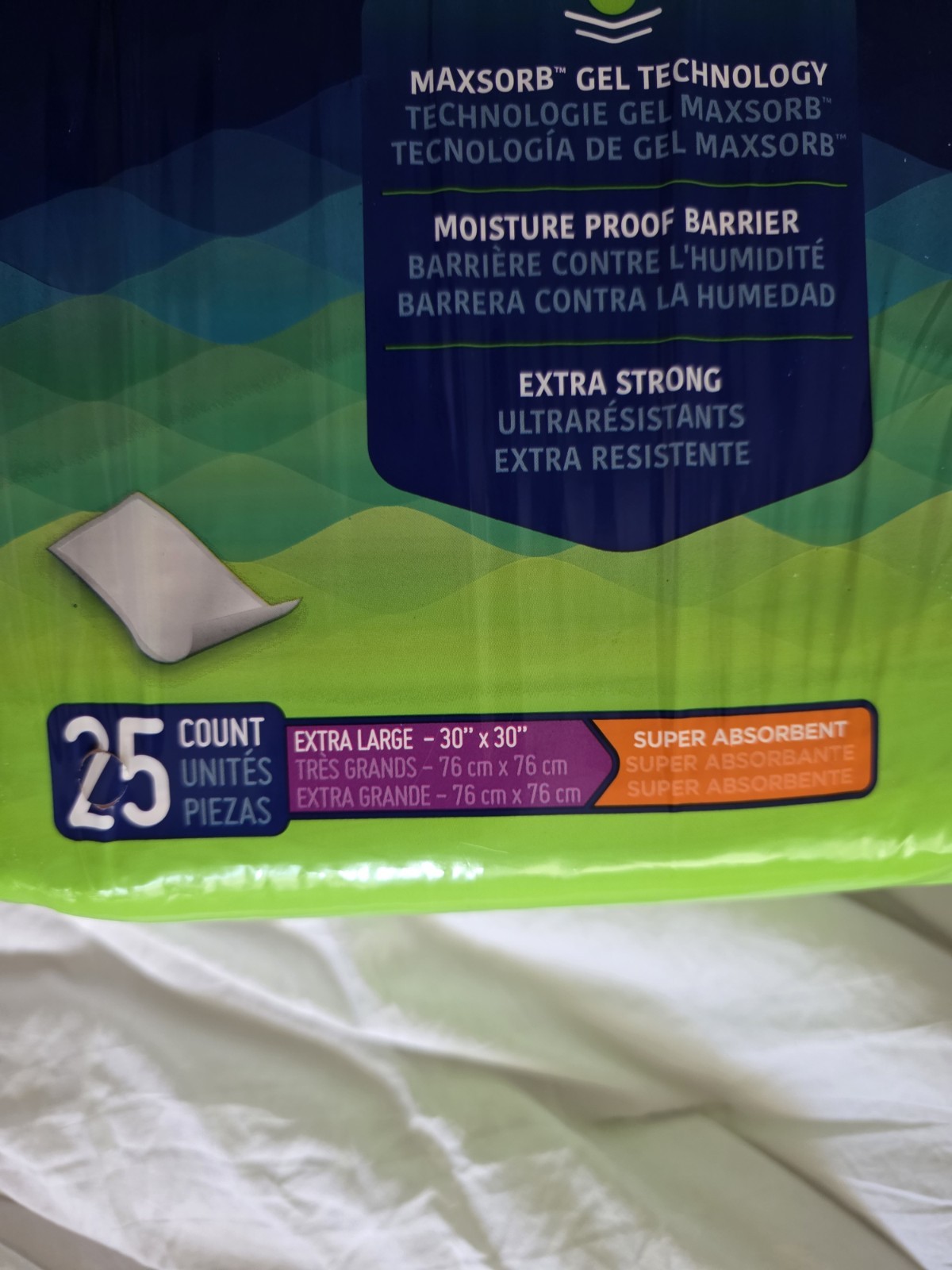 PREVAIL UNDERPADS /PET PADS SUPER ABSORBENT DISPOSABLE XL 25 Count, UP-100/1