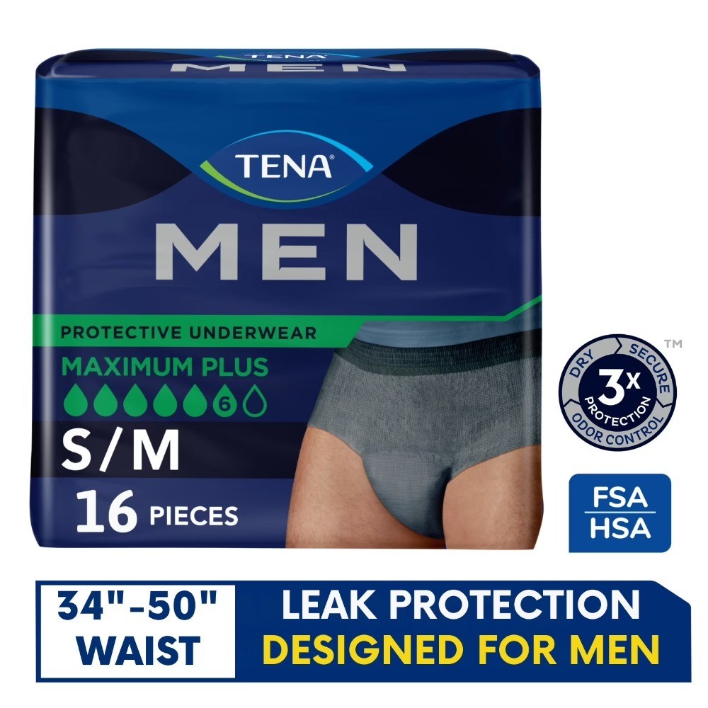 Protective Incontinence Underwear for Men Small Medium 16 Count Disposable