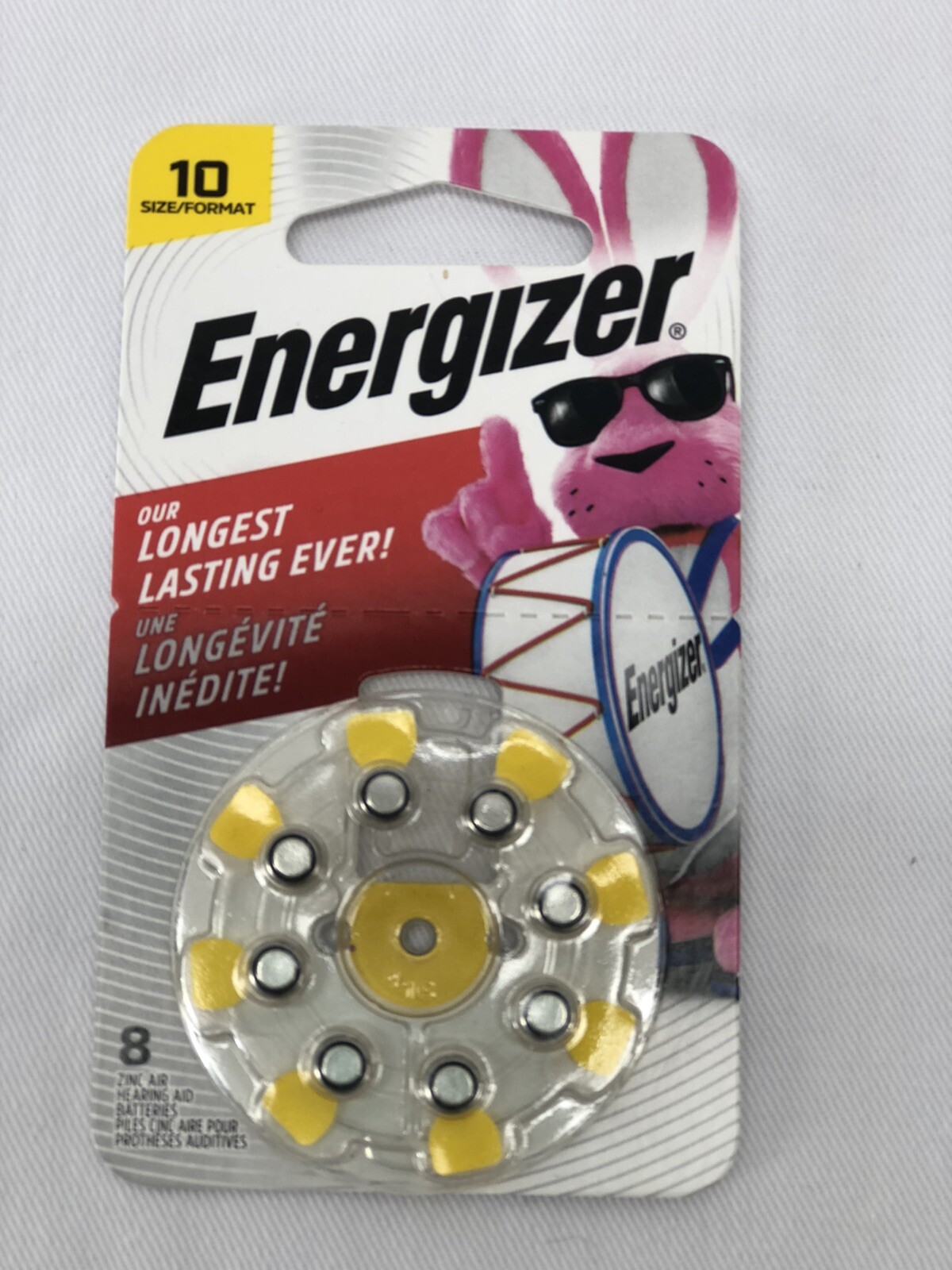 Energizer AZ10DP-8 Size 10 Zinc Hearing Aid Batteries Yellow 1.45V Exp 05/2026