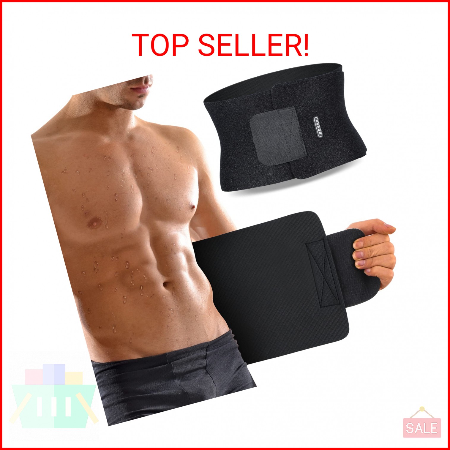 Ohuhu Waist Trimmer, Adjustable Neoprene Ab Trainer Belt for Back Support, Sweat