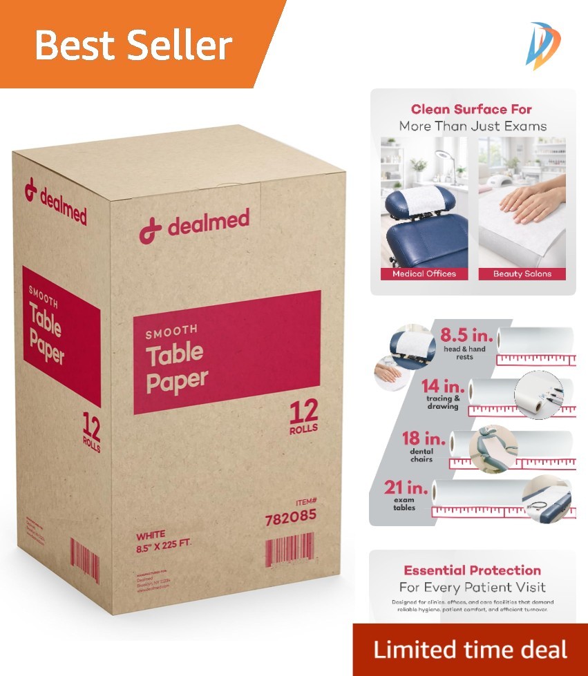 Durable 8.5″ x 225″ Disposable Paper Rolls – Perfect for Clinics and Craft Use