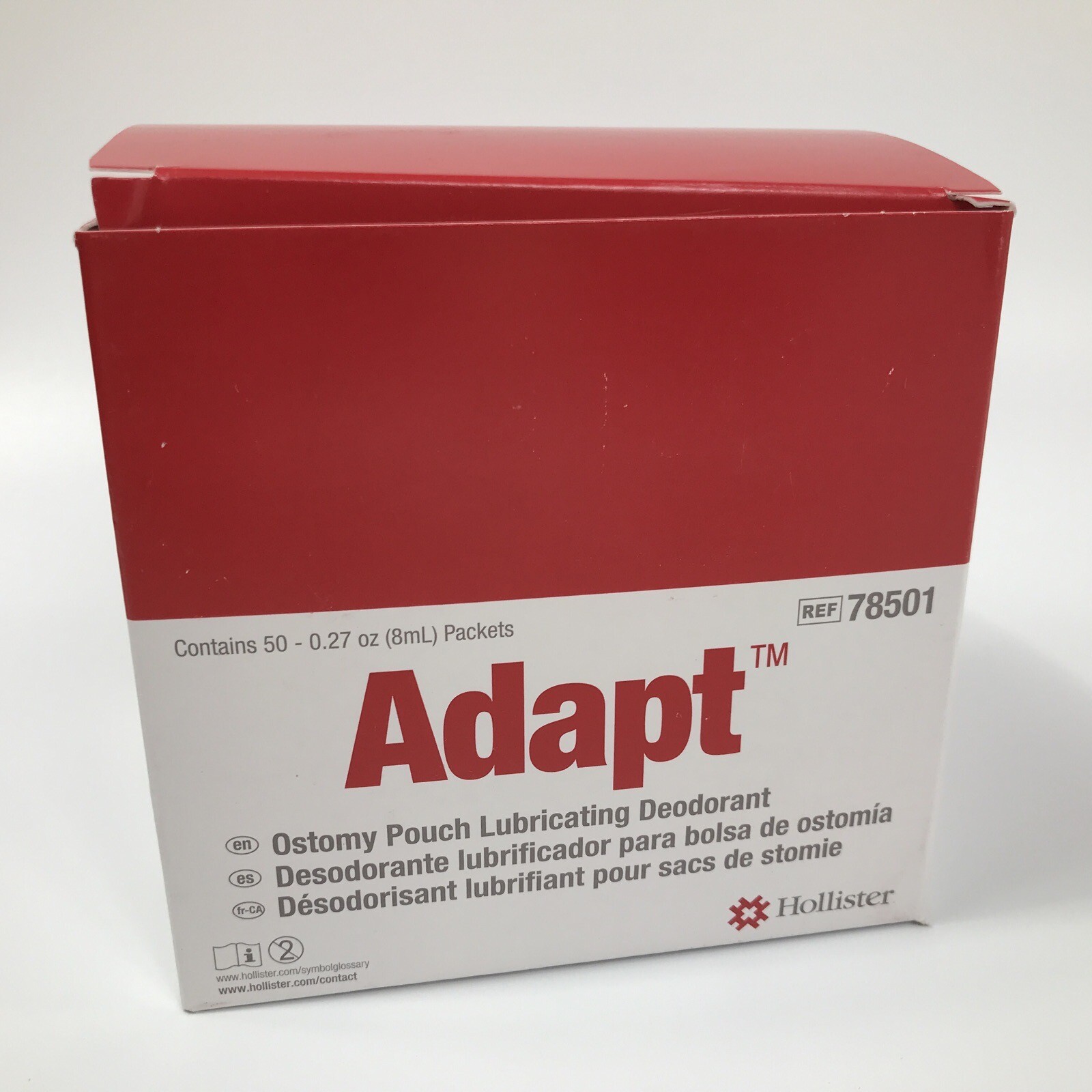 50 Hollister Adapt 78501 Ostomy Lubricating Deodorant Packets Expires 2026
