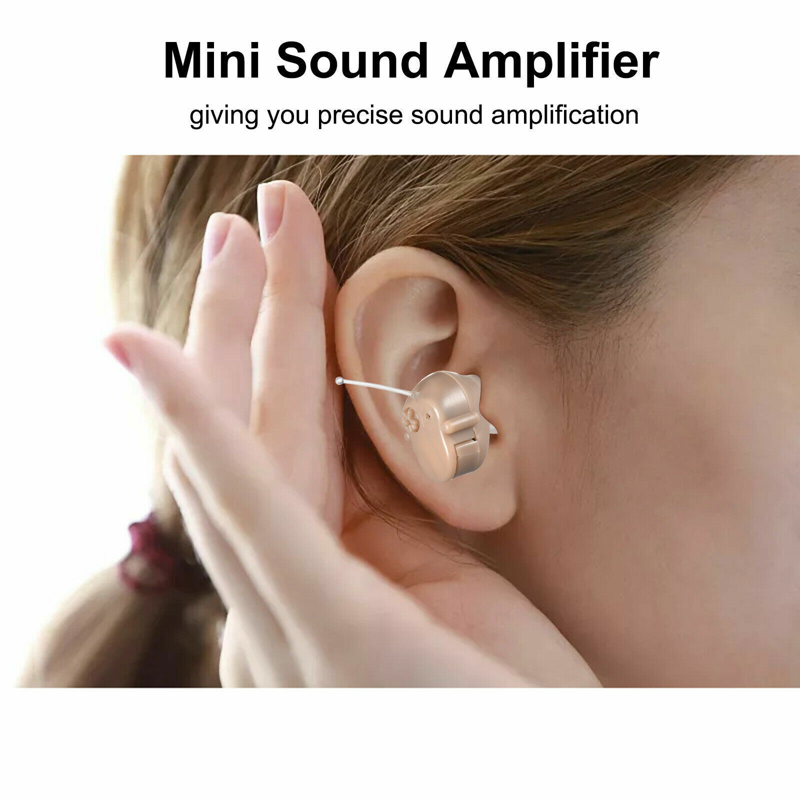 1 Pair Small Invisible Hearing Mini Sound Amplifier Enhancer Adjustable Tone US