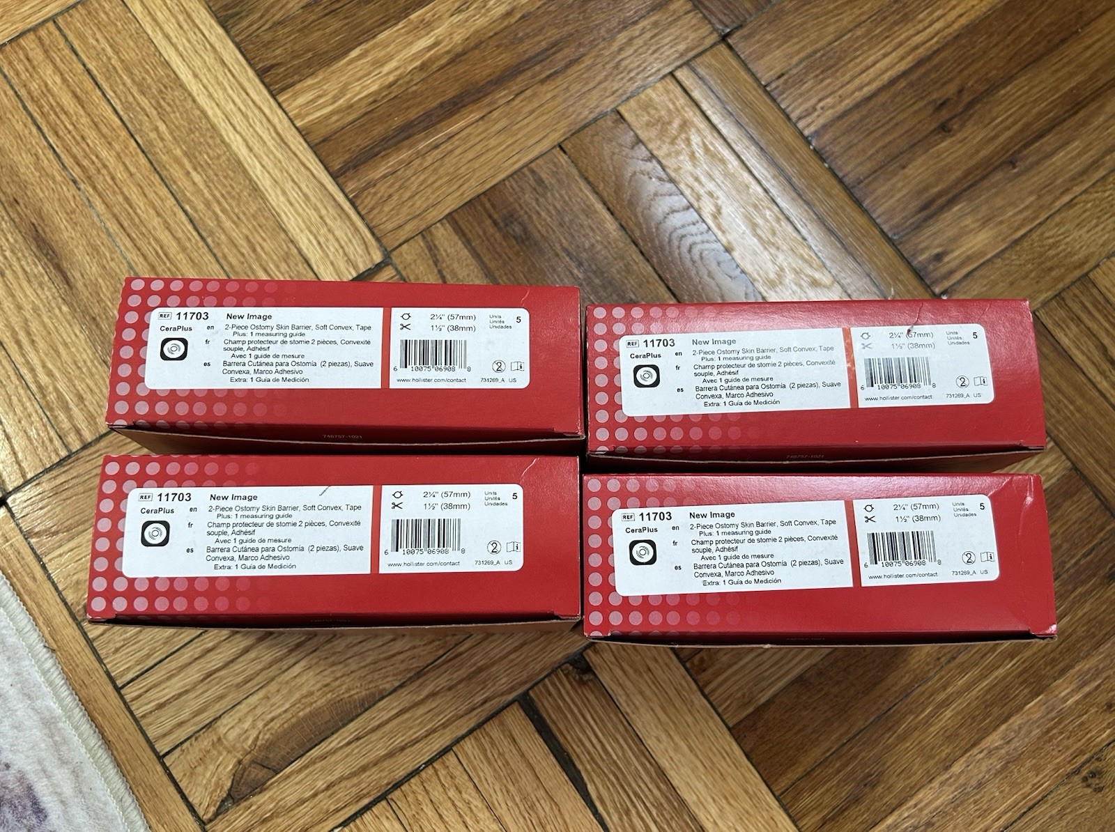4 Boxes – Hollister 11703 New Image CeraPlus Ostomy Skin Barriers, 2 Piece 2.25″