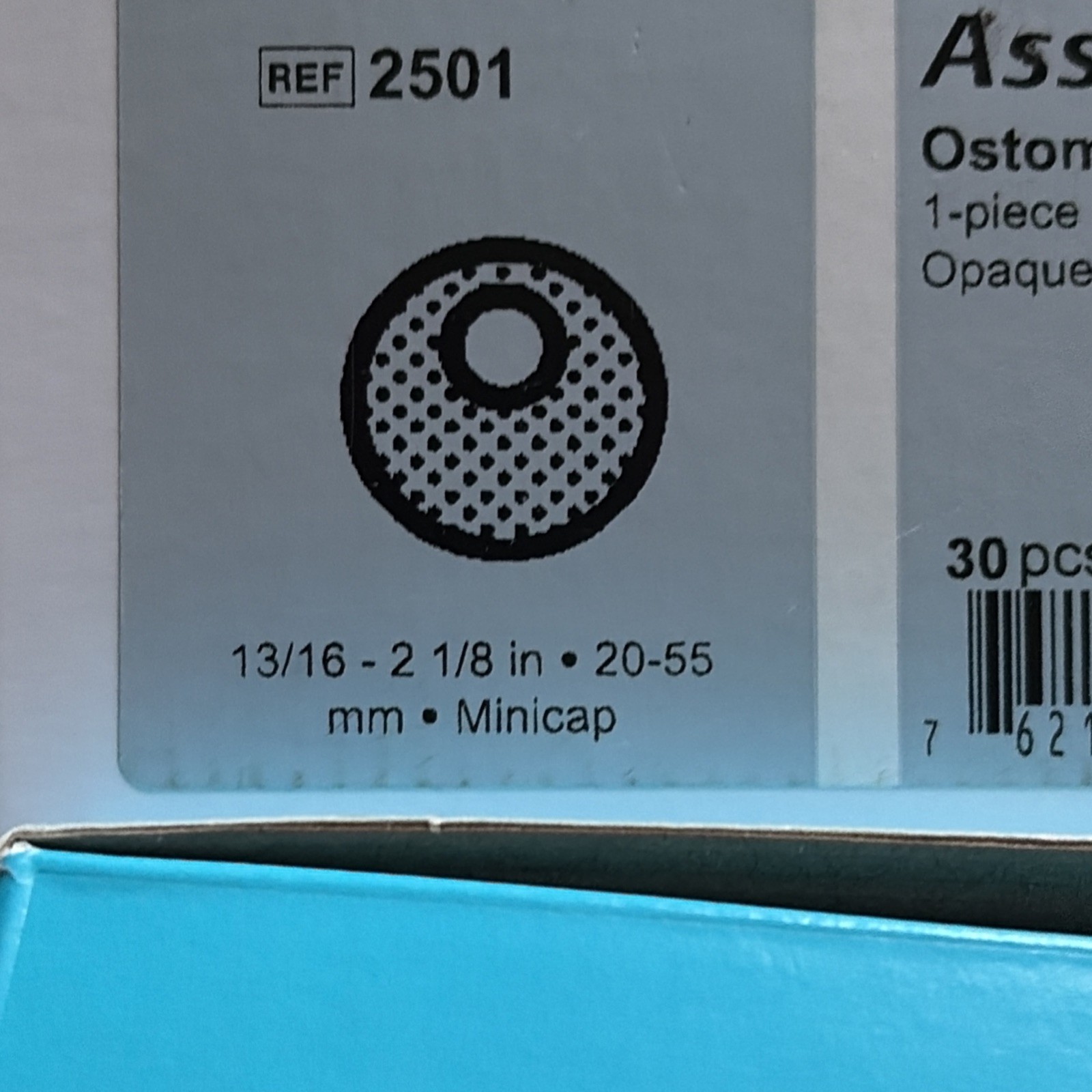 Assura Stoma Cap 13/16-2-1/8 Inch Stoma Opaque One-Piece 2501 29 Ct, IN BOX
