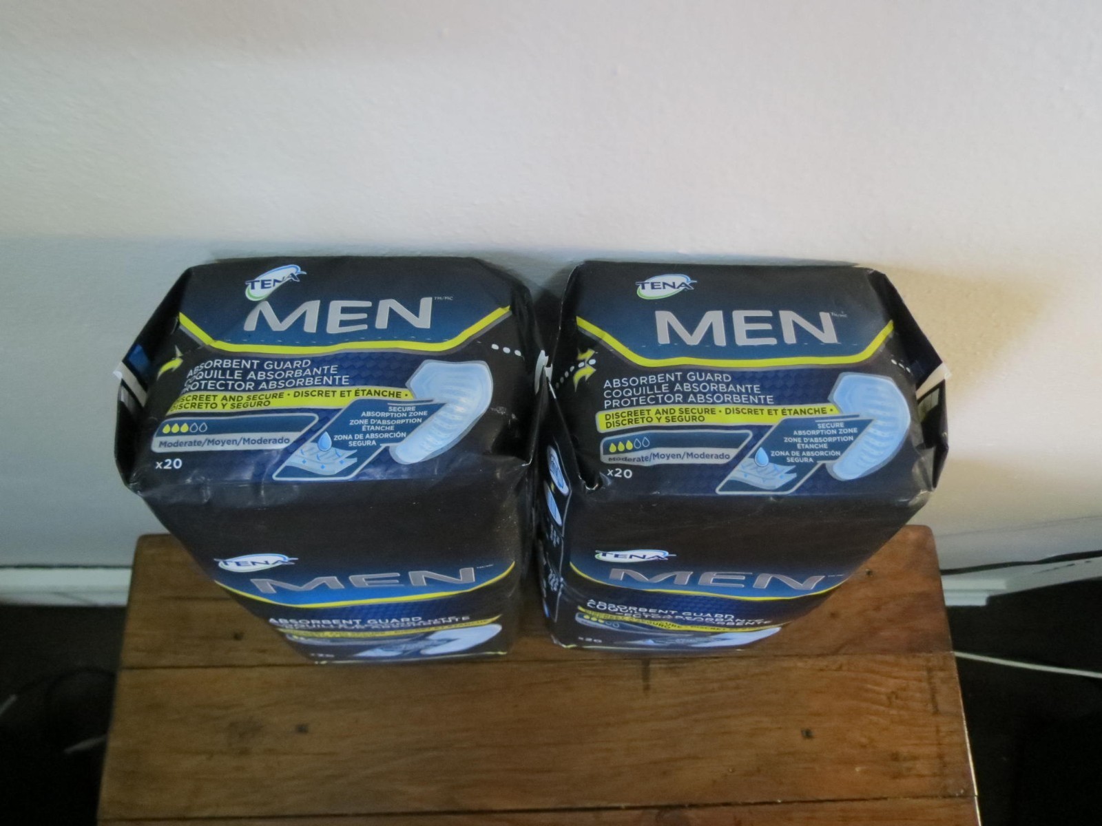2 Pack of TENA Incontinence Guards for Men, Moderate Absorbency 20 ct (40 total)