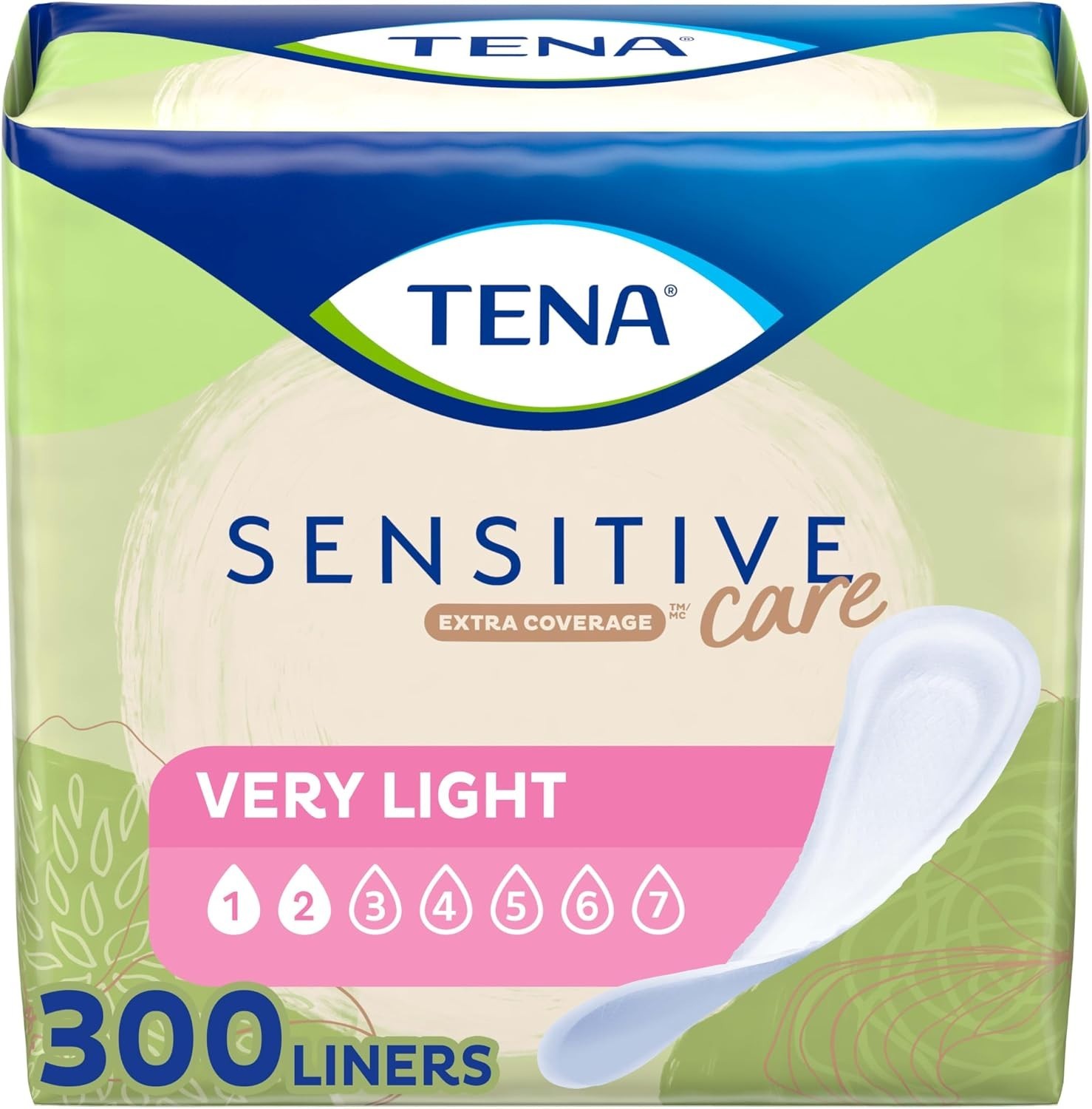 Tena Sensitive Care Extra Coverage Very Light Bladder Leakage Liner-300 COUNT