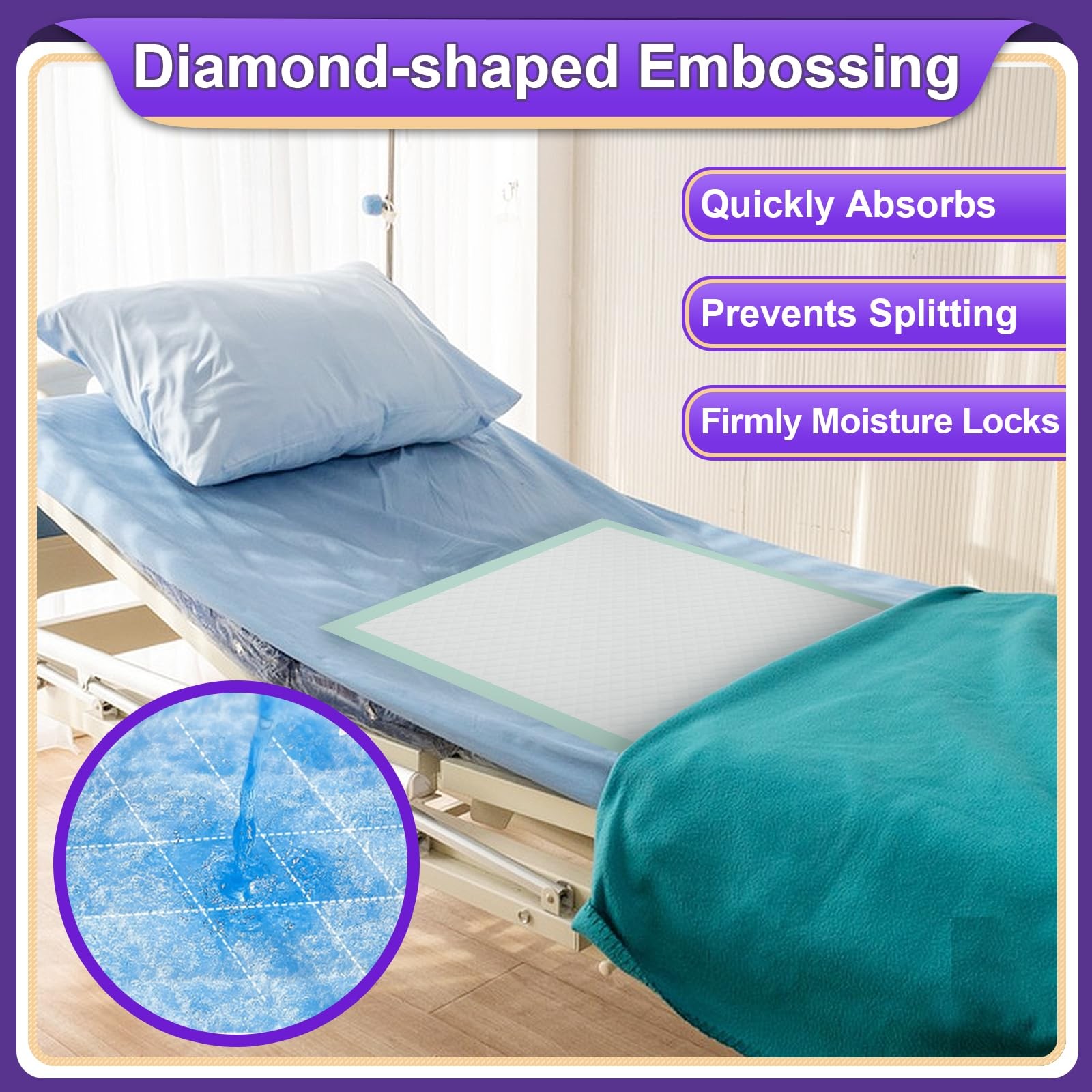 Disposable Bed Pads 36” X 36” Heavy Duty Underpads Extra Large Incontinence(10