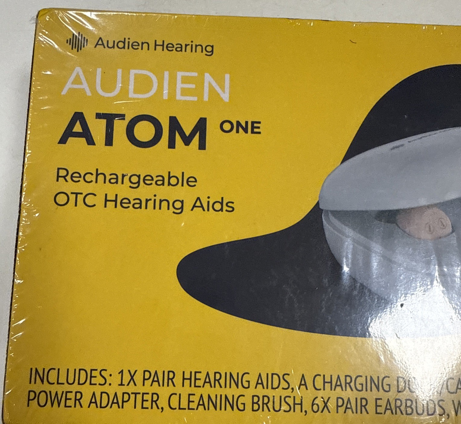 SEALED Audien Atom One OTC Hearing Aids Wireless – Rechargeable – Beige