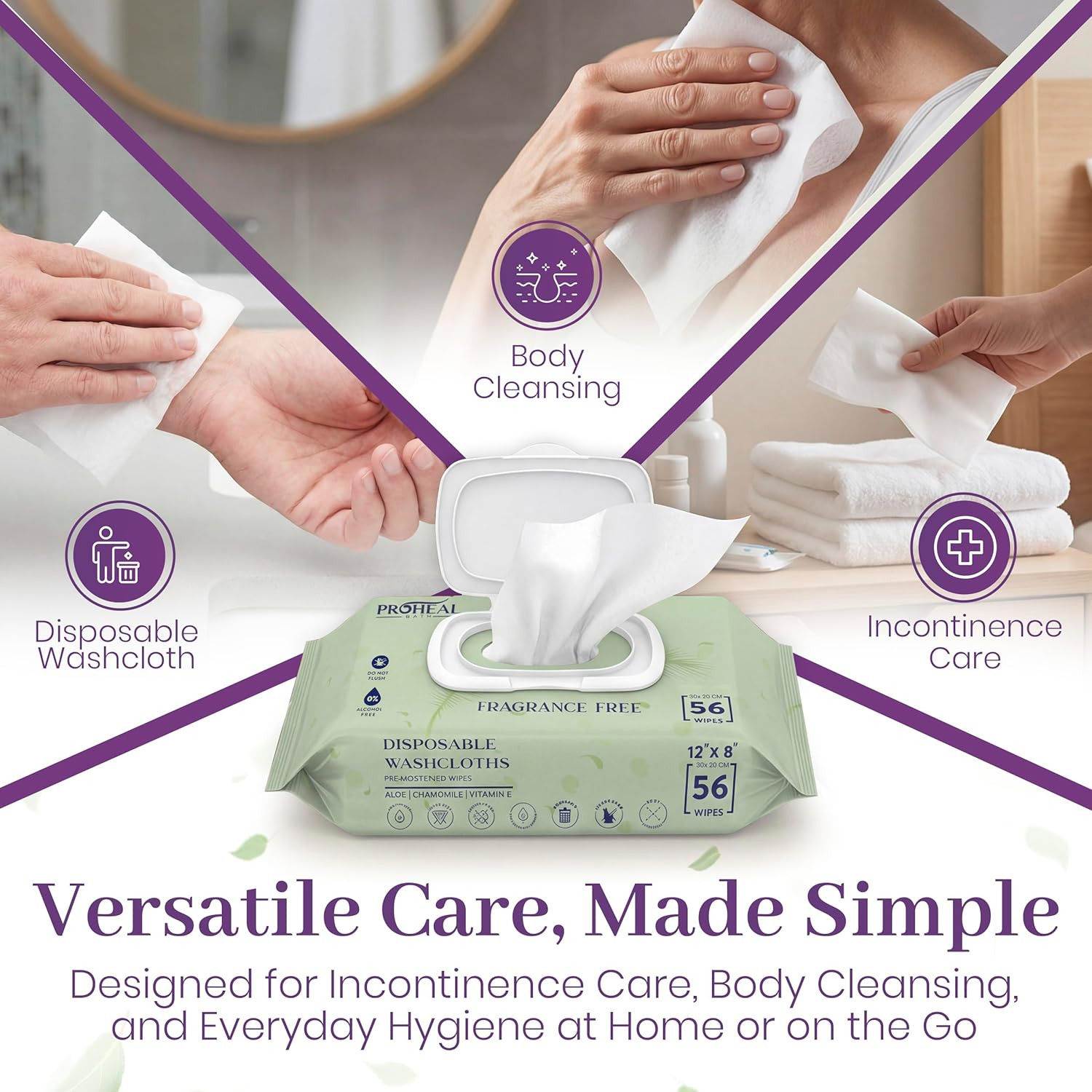 X Large Wet Wipes for Adults – 2 Packs of 56 [112 Count] Disposable Incontinence