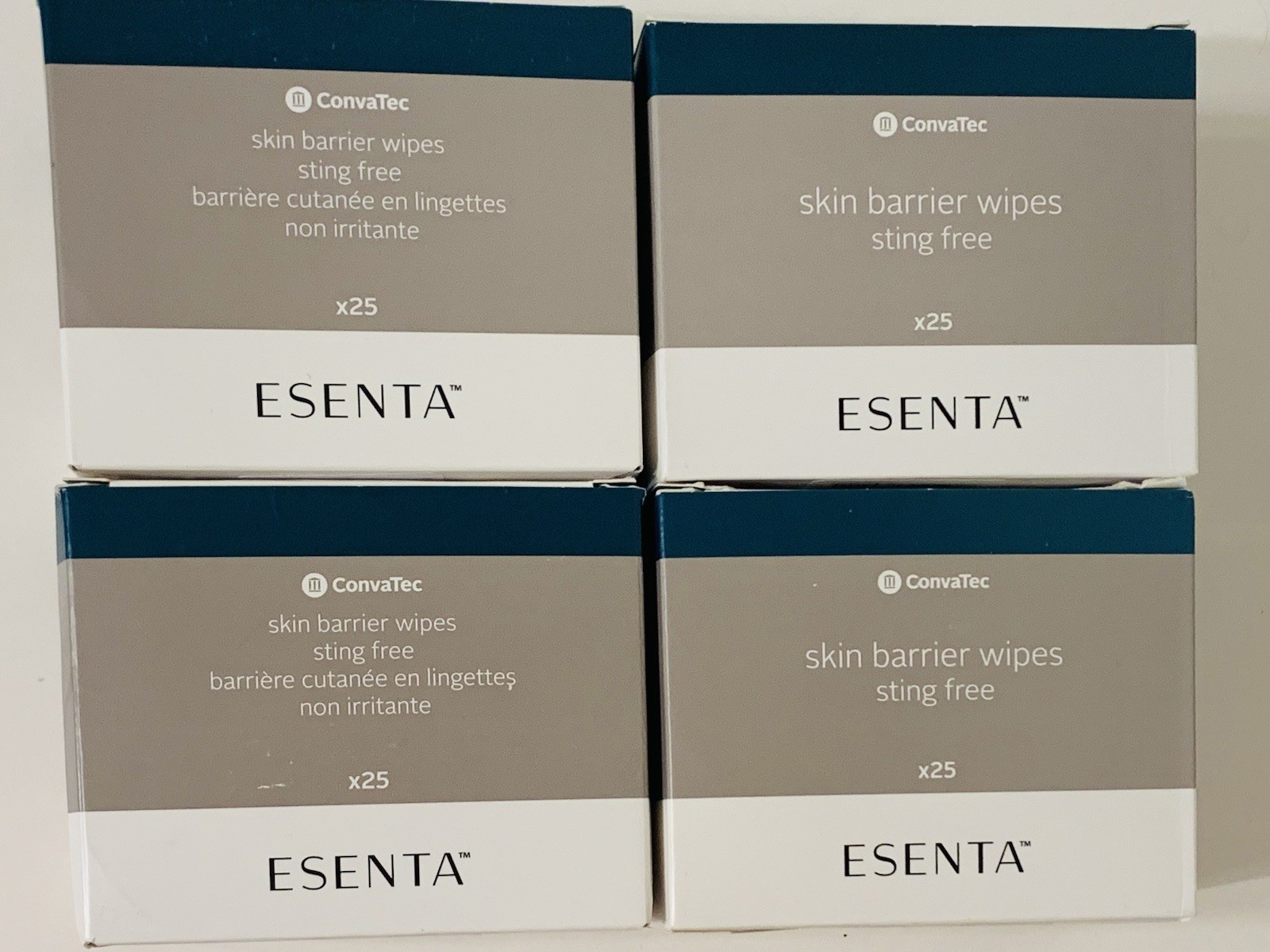 4 BOXES ConvaTec 423392 Esenta Skin Barrier Wipes 4 x 25-Pack 100 wipes!!