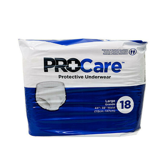 ProCare protective underwear – Large 18 CT / 44″ to 58″ waist (112cm to 147cm)