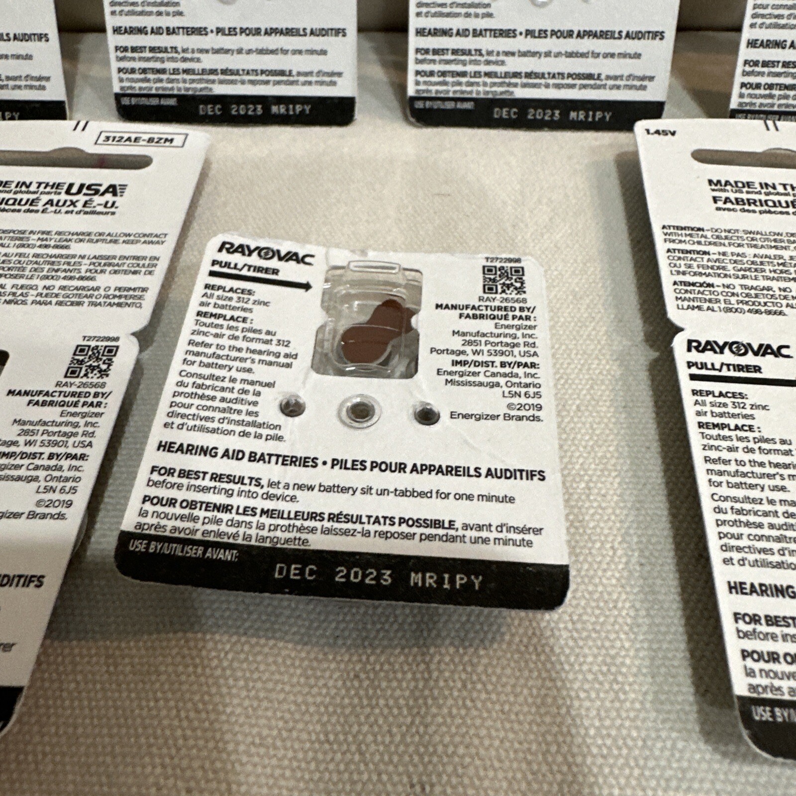 Size 312 Rayovac Extra Advanced Hearing Aid Batteries – 7 Pack 54Pcs