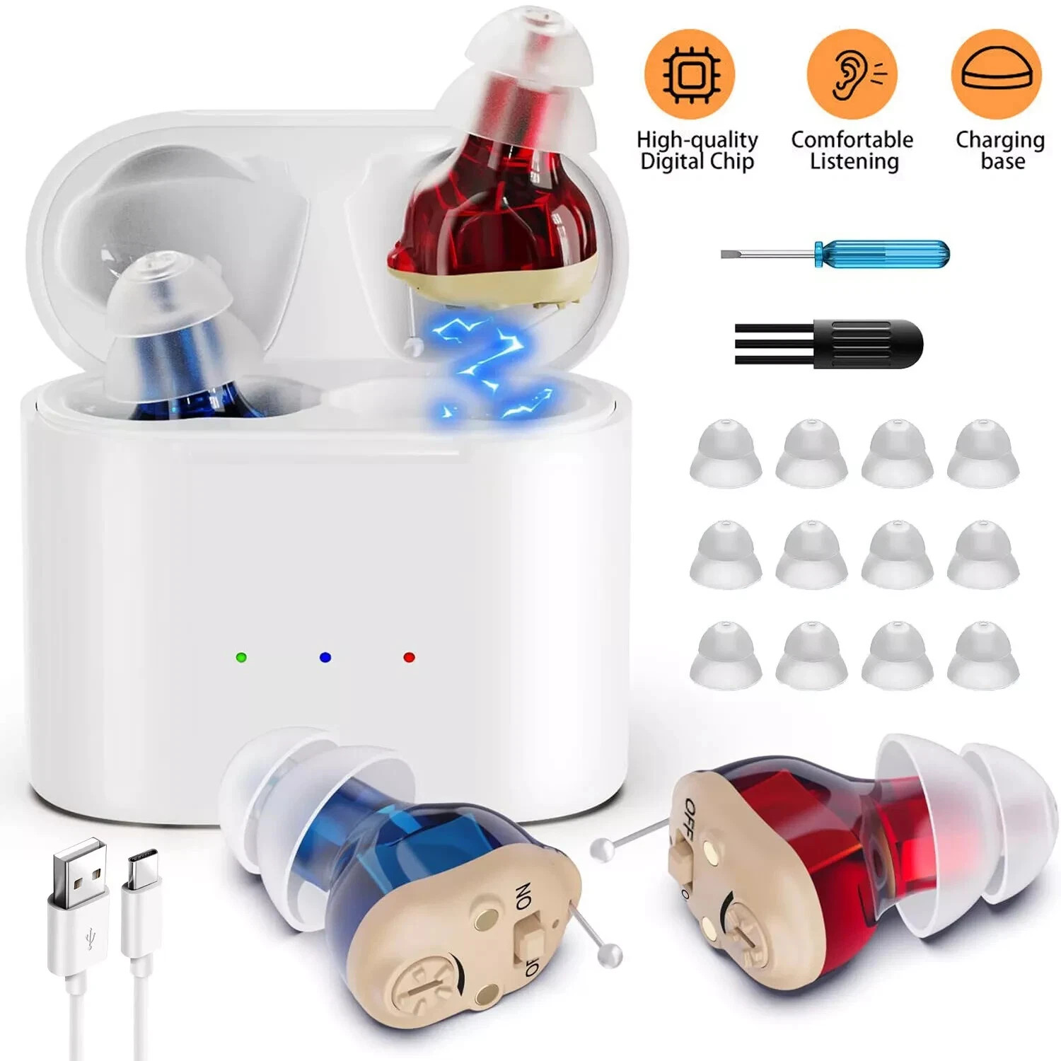 Mini Hearing Aids Digital Small Invisible In Ear Sound Voice Amplifier