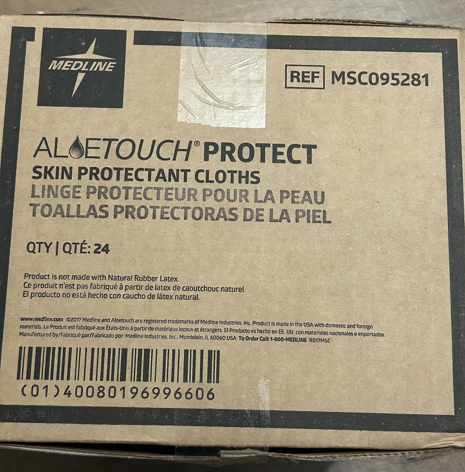 Medline Aloetouch PROTECT Dimethicone Skin Wipes, 24 Count(Pack of 24)-MSC095281