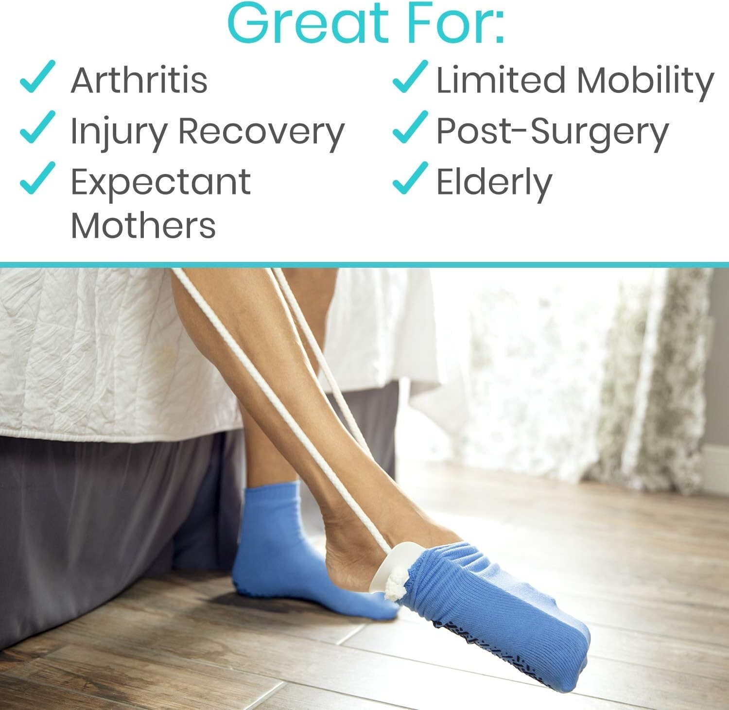Easy On Sock Aid with Slip-Resistant Cuff – Perfect for Limited Mobility Users