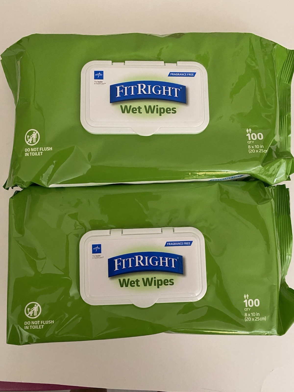 2 MedLine Fit Right Adult Wet Wipes Exp. 06/2027 (200 wipes)