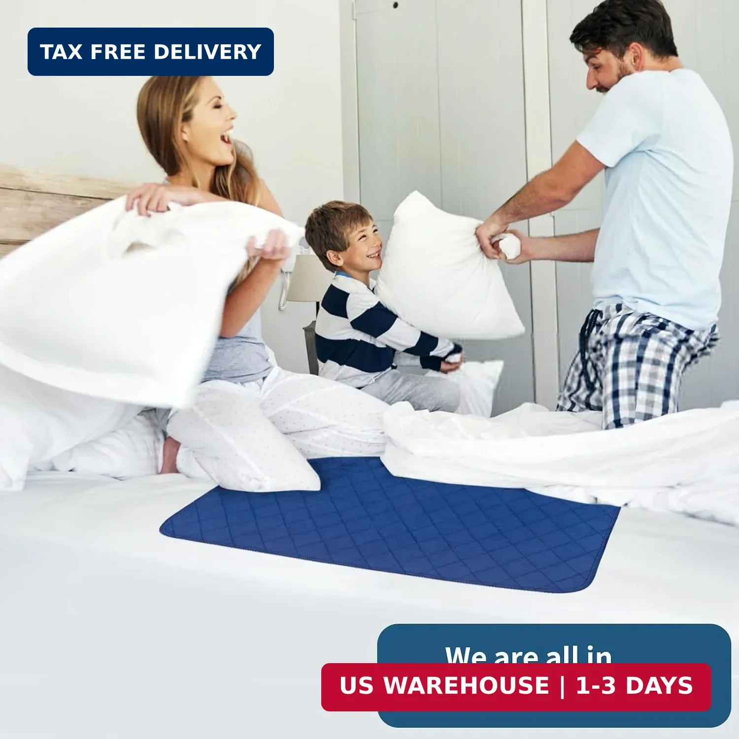 Waterproof Mattress Pad 34″x52″, Incontinence Bed Pads Washable, Slip Resistant