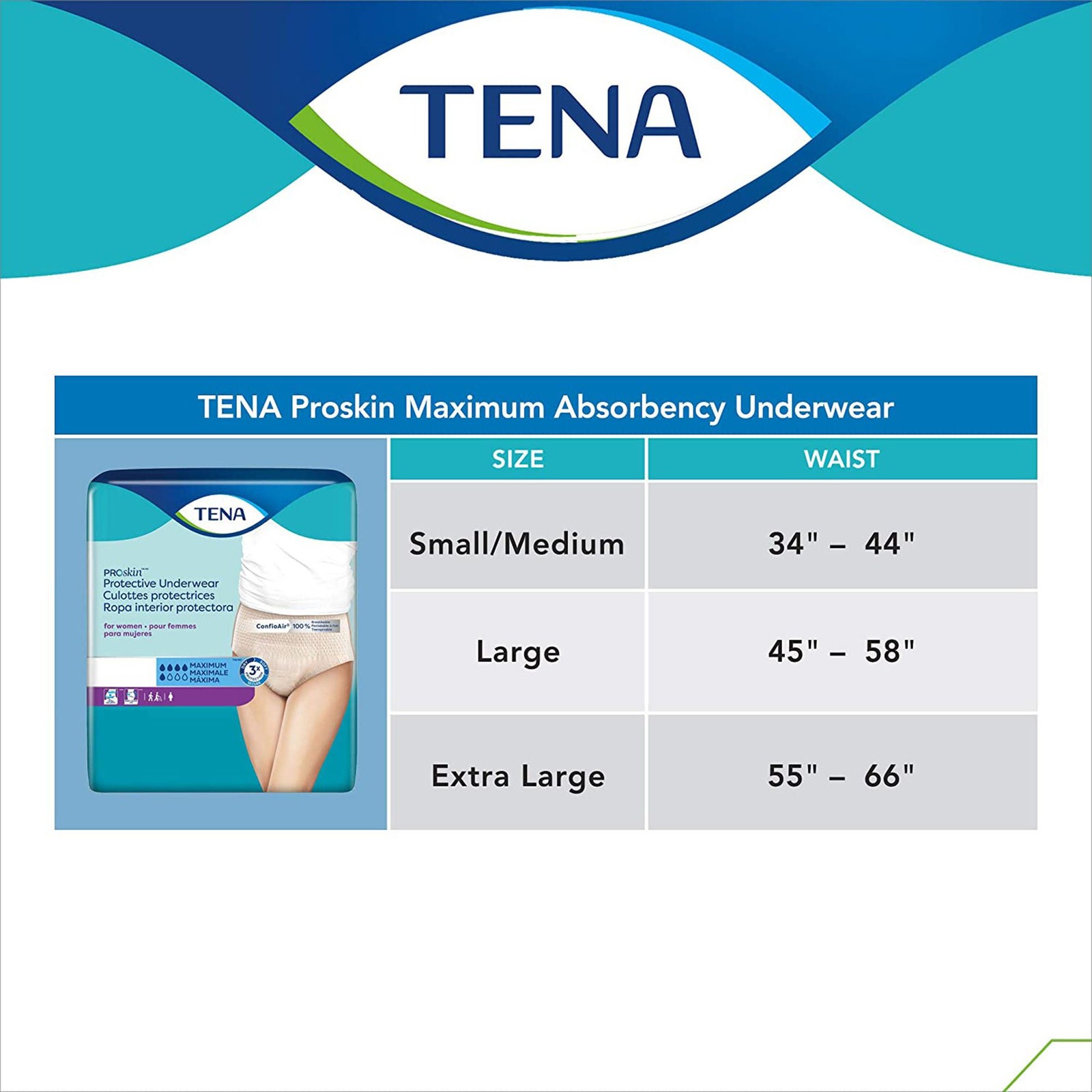 TENA Disposable Underwear Female X-Large Maximum 56 Ct