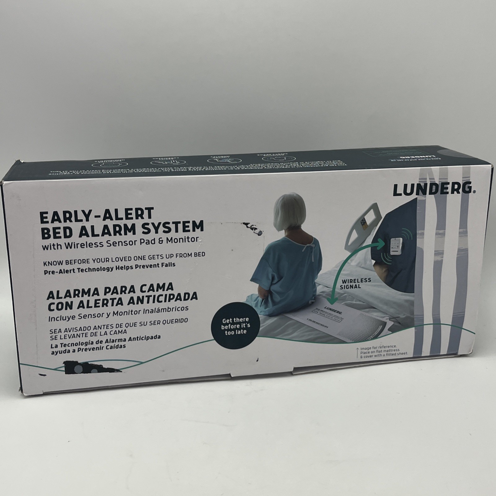 Lunderg Early Alert Bed Alarm System With Wireless Sensor Pad and Monitor – NEW!