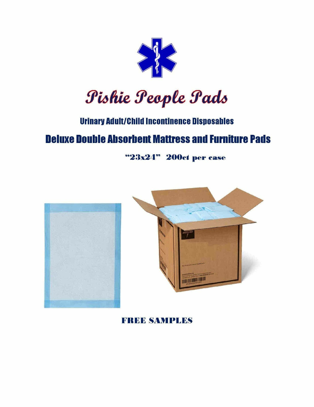 200-23×24″ 4-Layer Deluxe Extra Absorbent Incontinence Pads by Medline®