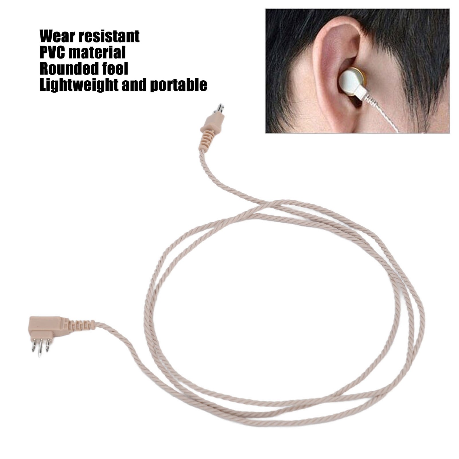 10items 3 Pin Hearing Aid Receiver Cable Portable Wear Resistant PVC Hearing