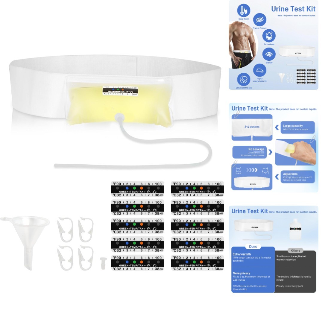 Urine Complete Kit – 2 to 4 Oz Concealed Sample Bag with Adjustable Belt, T