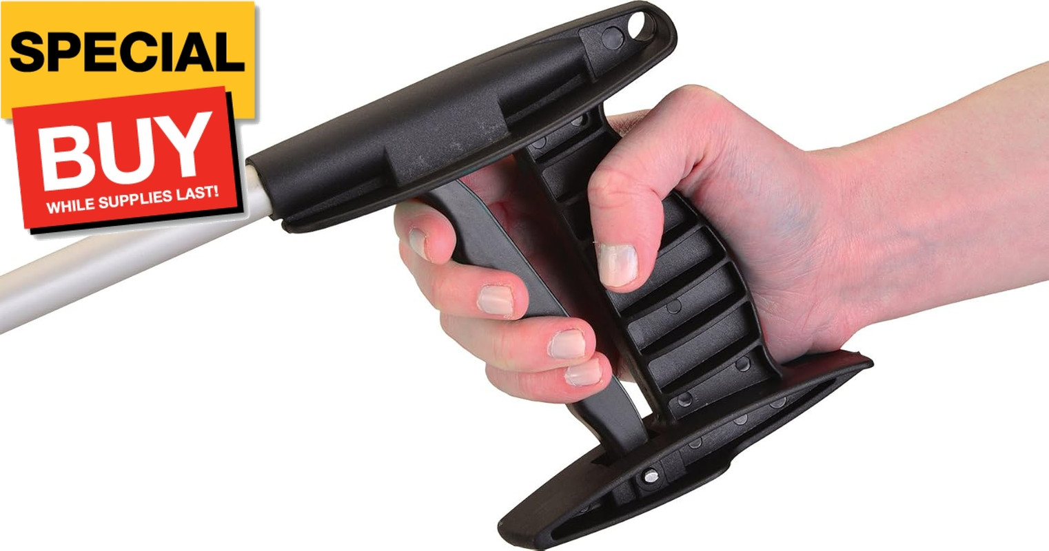 24” Long Reacher, Lightweight Grabber with Wide Gripper, Hook & Magnetic Tip, Ro