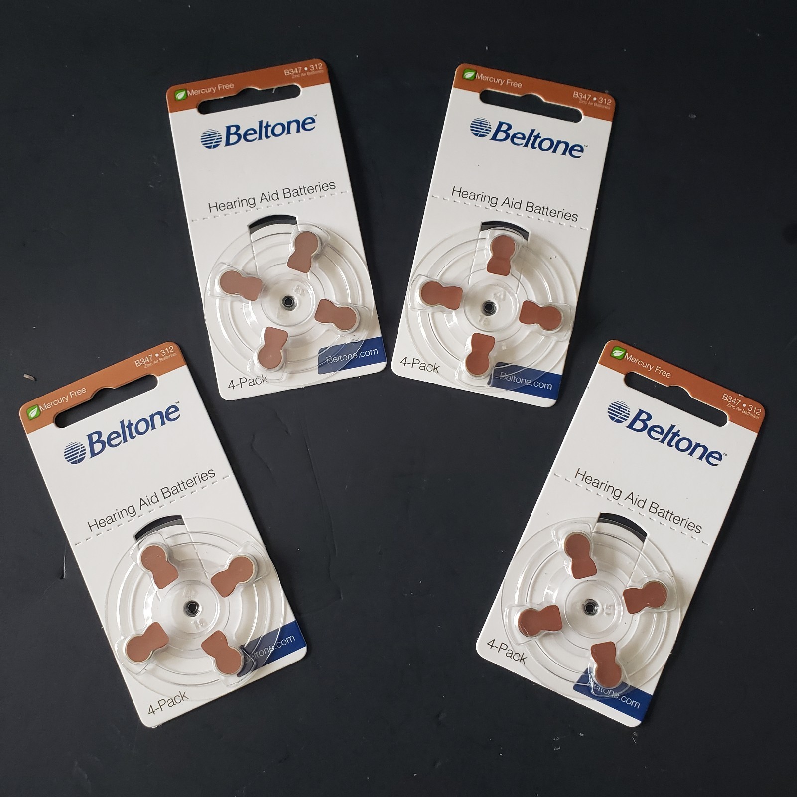 Lot Of 4 Beltone Hearing Aid Zinc Air Batteries 5ct 1.45V B347 312 Exp 5/25 New