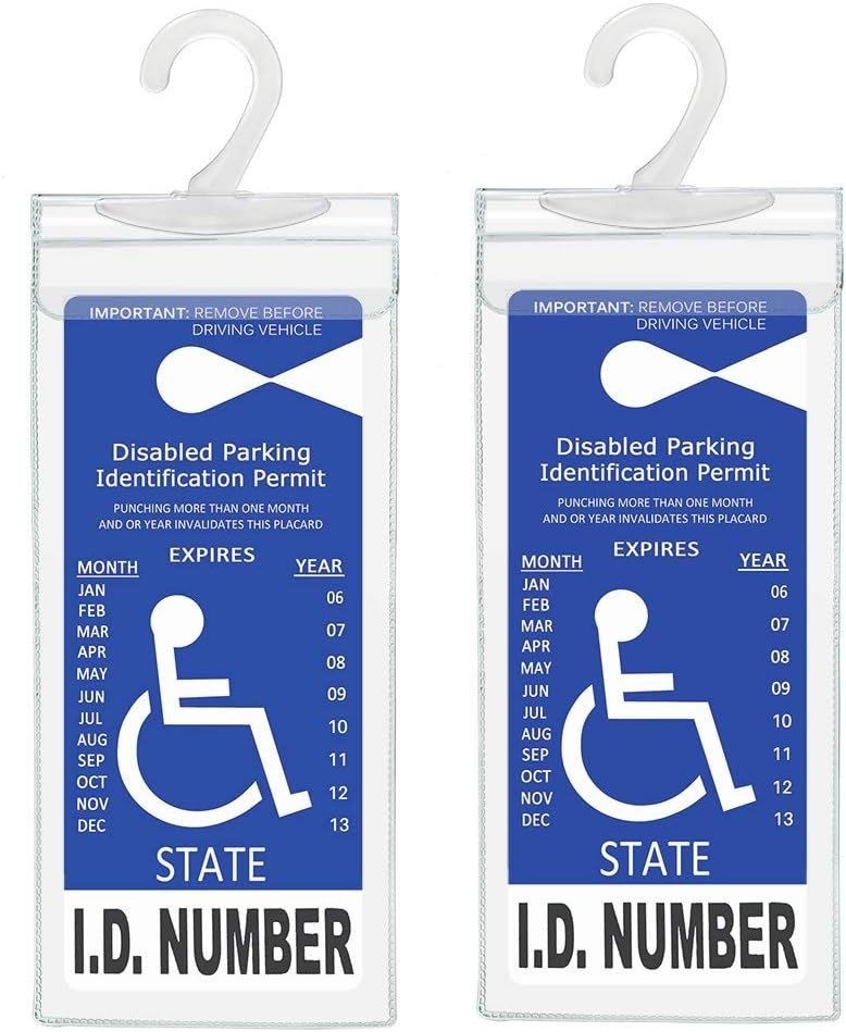 High-Quality Transparent Handicap Tag Protector with Large Rear View Mirror Hook