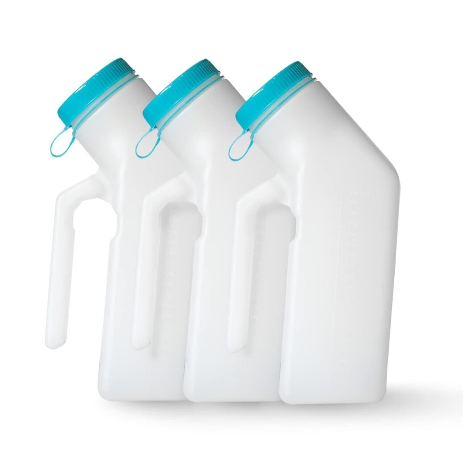 MedVance 1000ml Plastic Portable Urinals for Men, 3 Pack