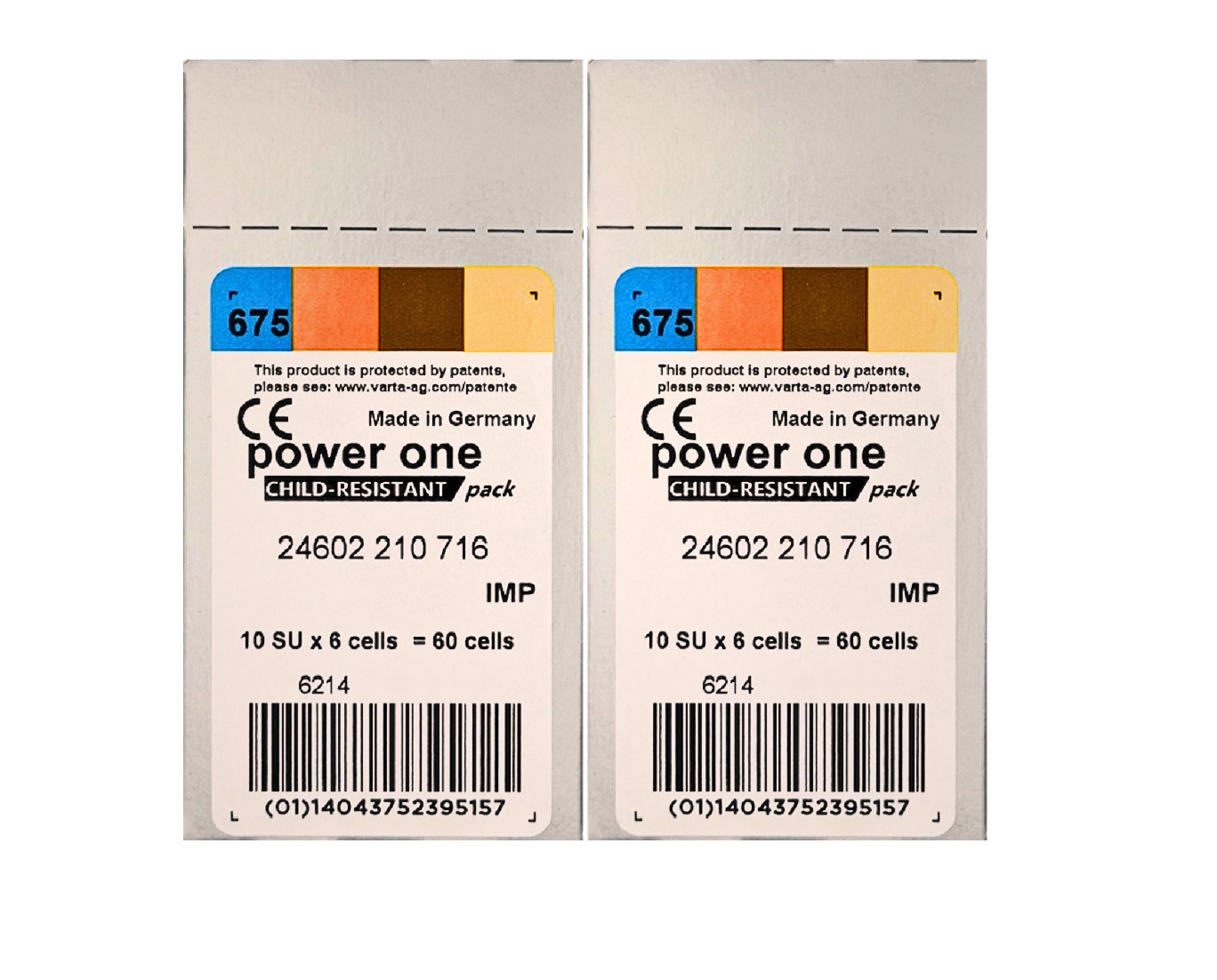 120 Cochlear Implant plus Hearing Aid Batteries by Powerone P675 675 Exp 2025