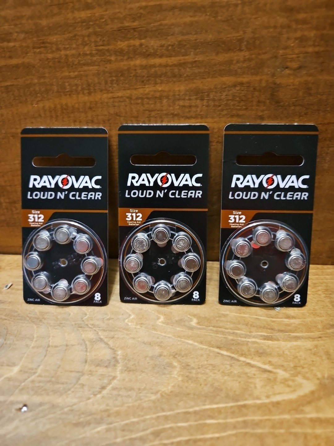 3 packs RAYOVAC Loud n’ clear 312LC-8A hearing aid batteries exp 10/27 – N3