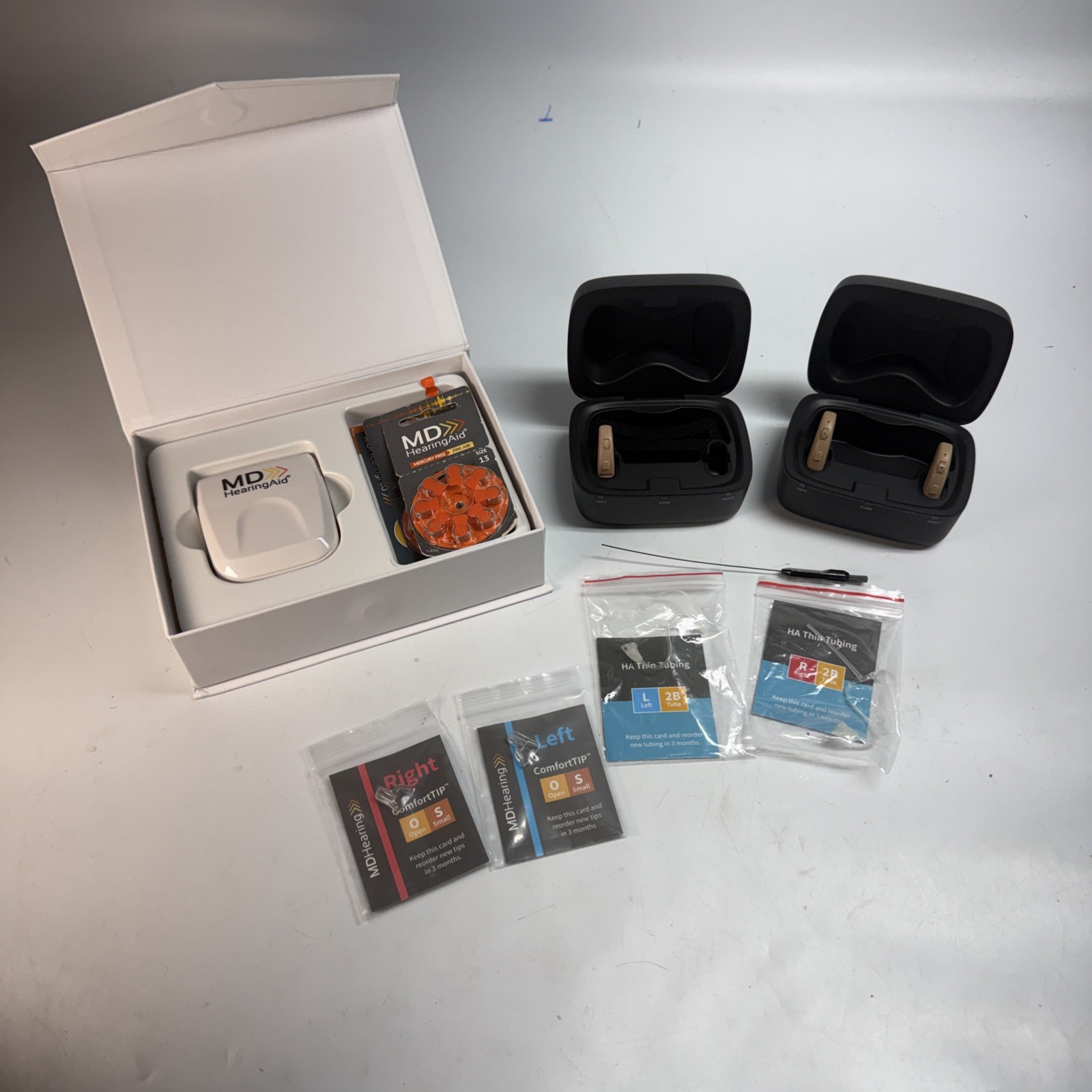 MD Hearing VOLT Series H Digital Rechargeable Hearing Aids W Charging Cases