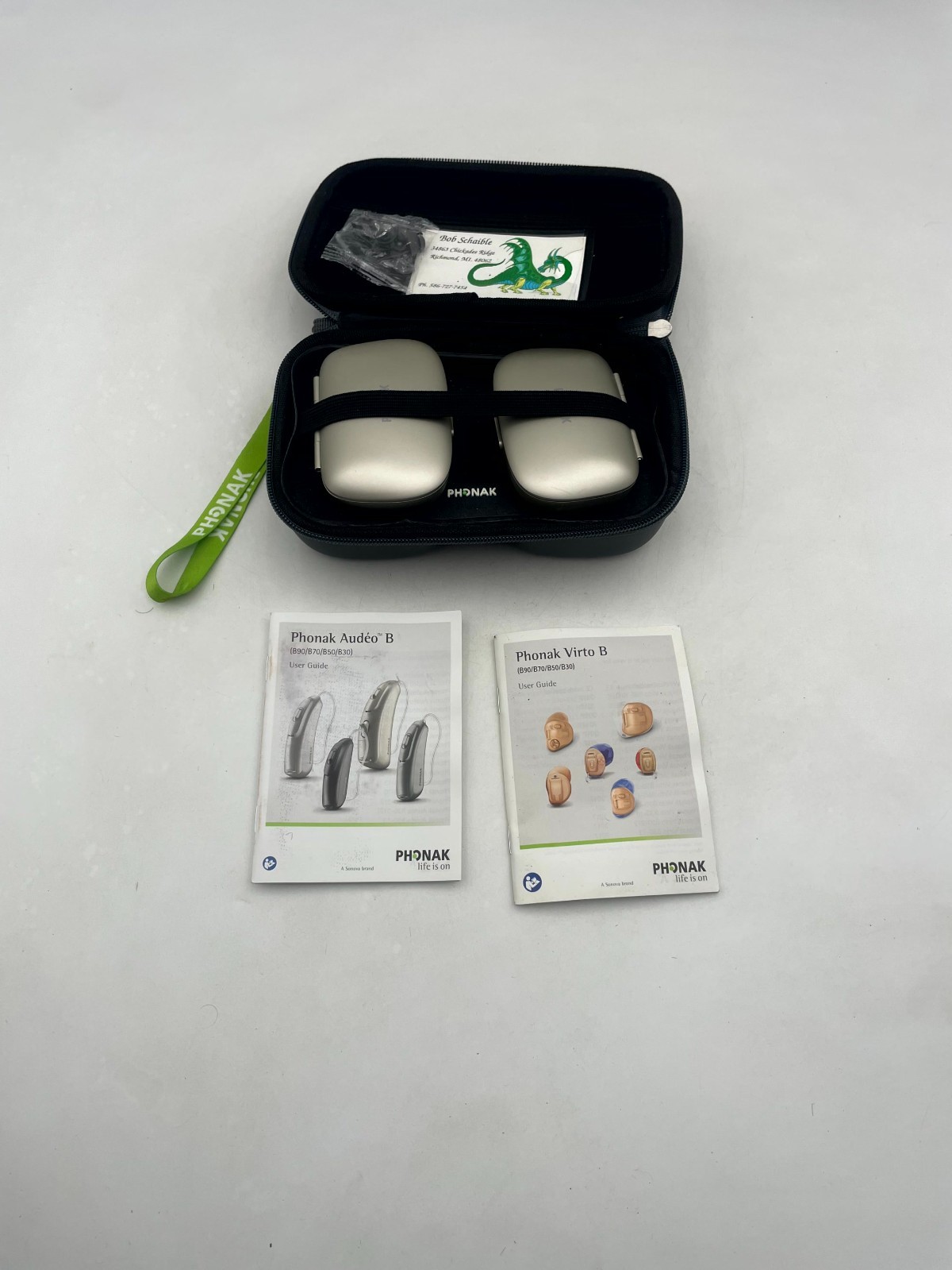 2-Pack Phonak Audeo B & Virto B Hearing Aids Beige Battery Powered with Case