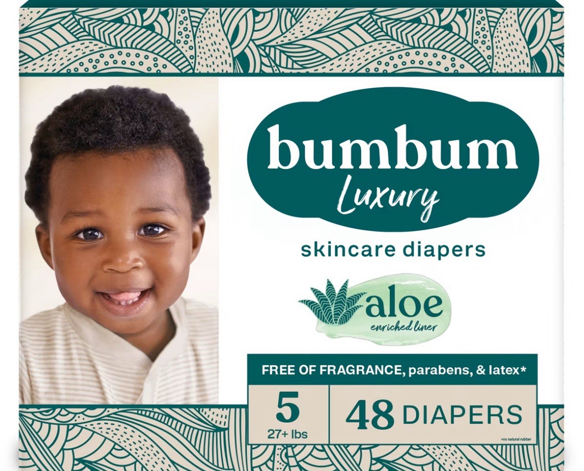 bumbum Luxury Skincare Disposable Diapers – Size 5 – 48ct