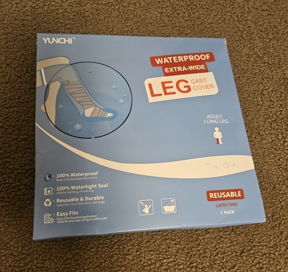 Yunchi Waterproof Leg Cast Cover for Shower over Knee Adult long Extra Wide