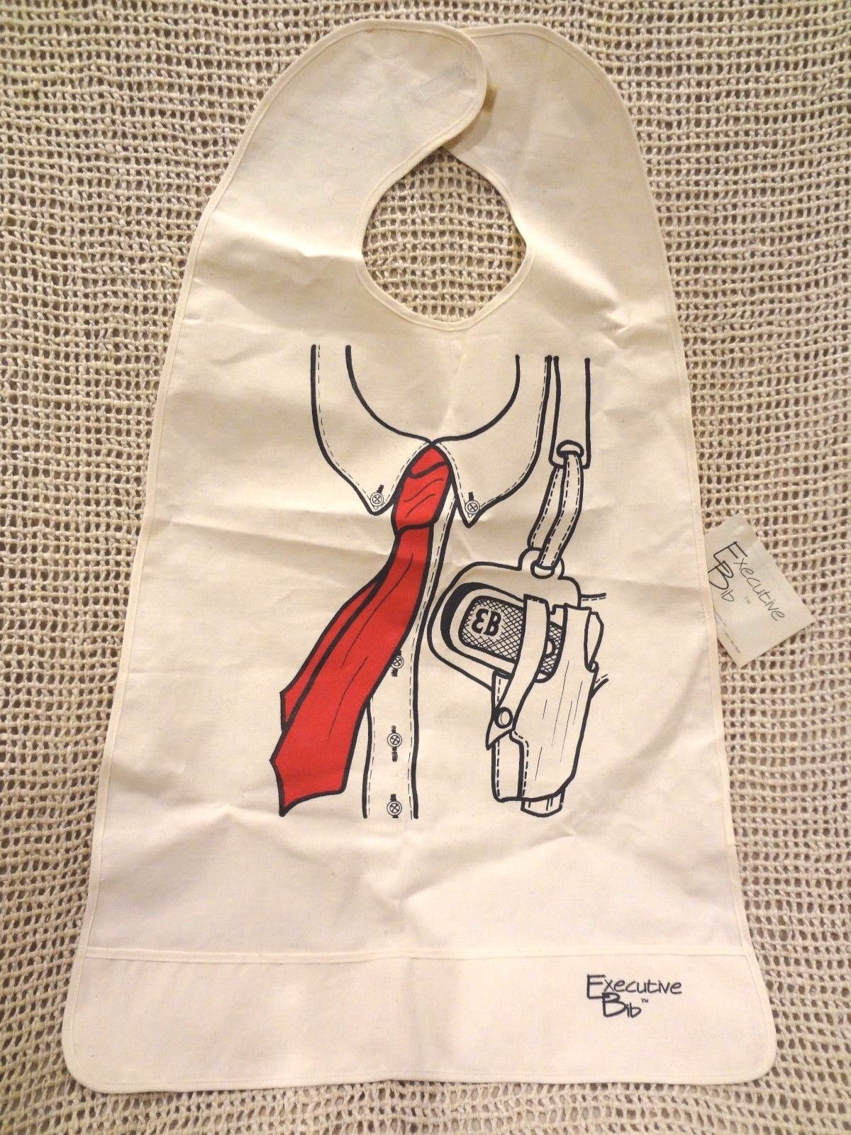 EXECUTIVE BIB~The Peacekeeper~ Adult Mealtime Bib Protector Aid Apron~NEW w TAG