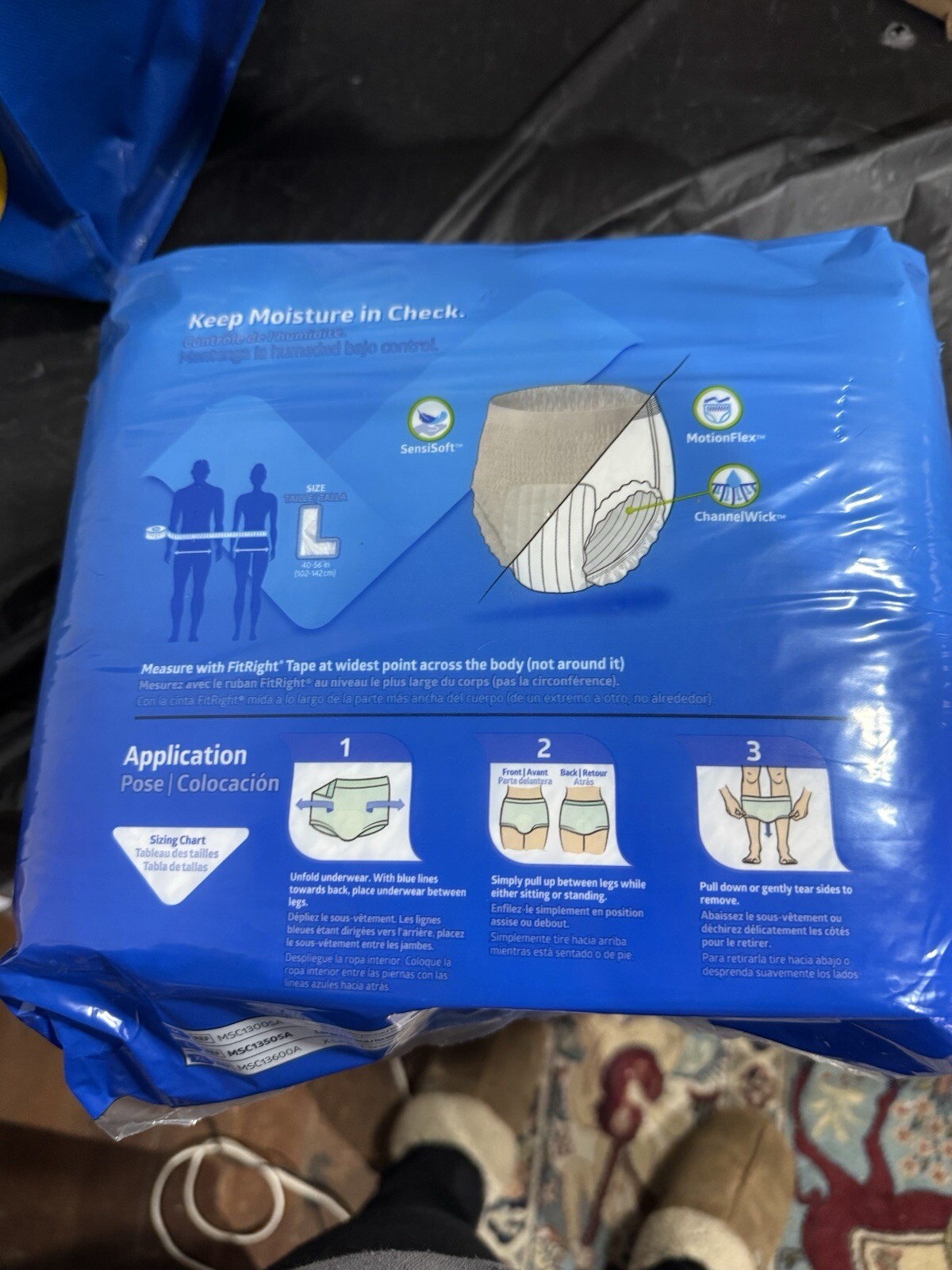 FitRight Extra Adult Incontinence Diapers, Size Large 40-56”, 20 Count 60 Total