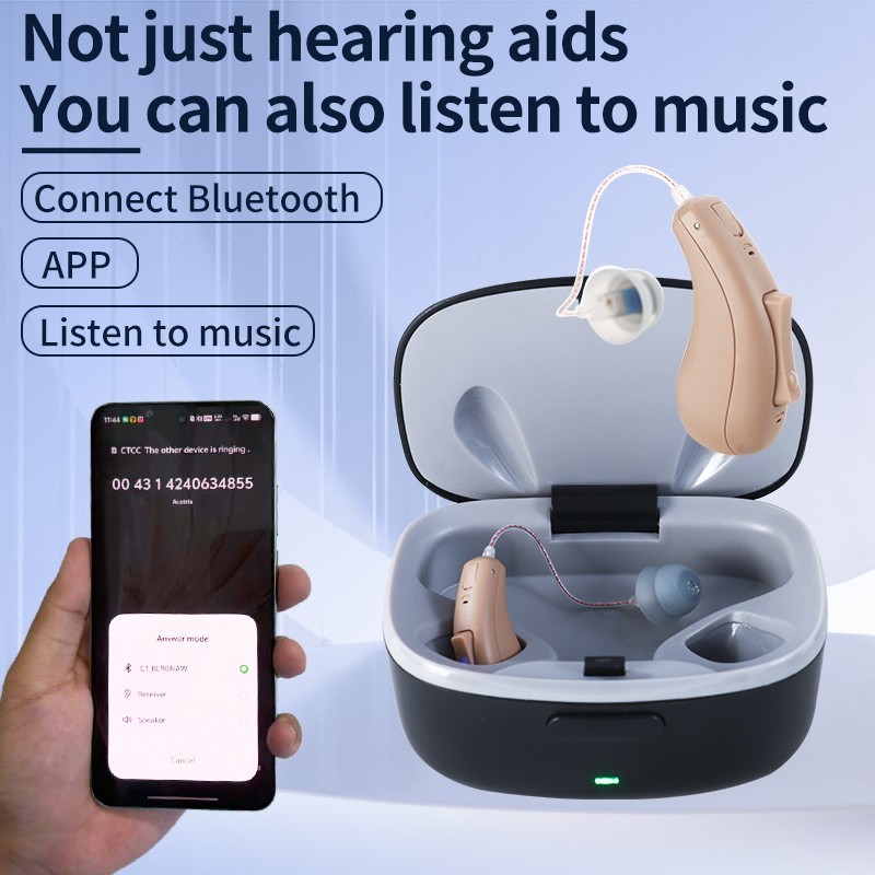 HighPower Bluetooth Rechargeable Hearing Aids For Seniors Fit Severe HearingLoss