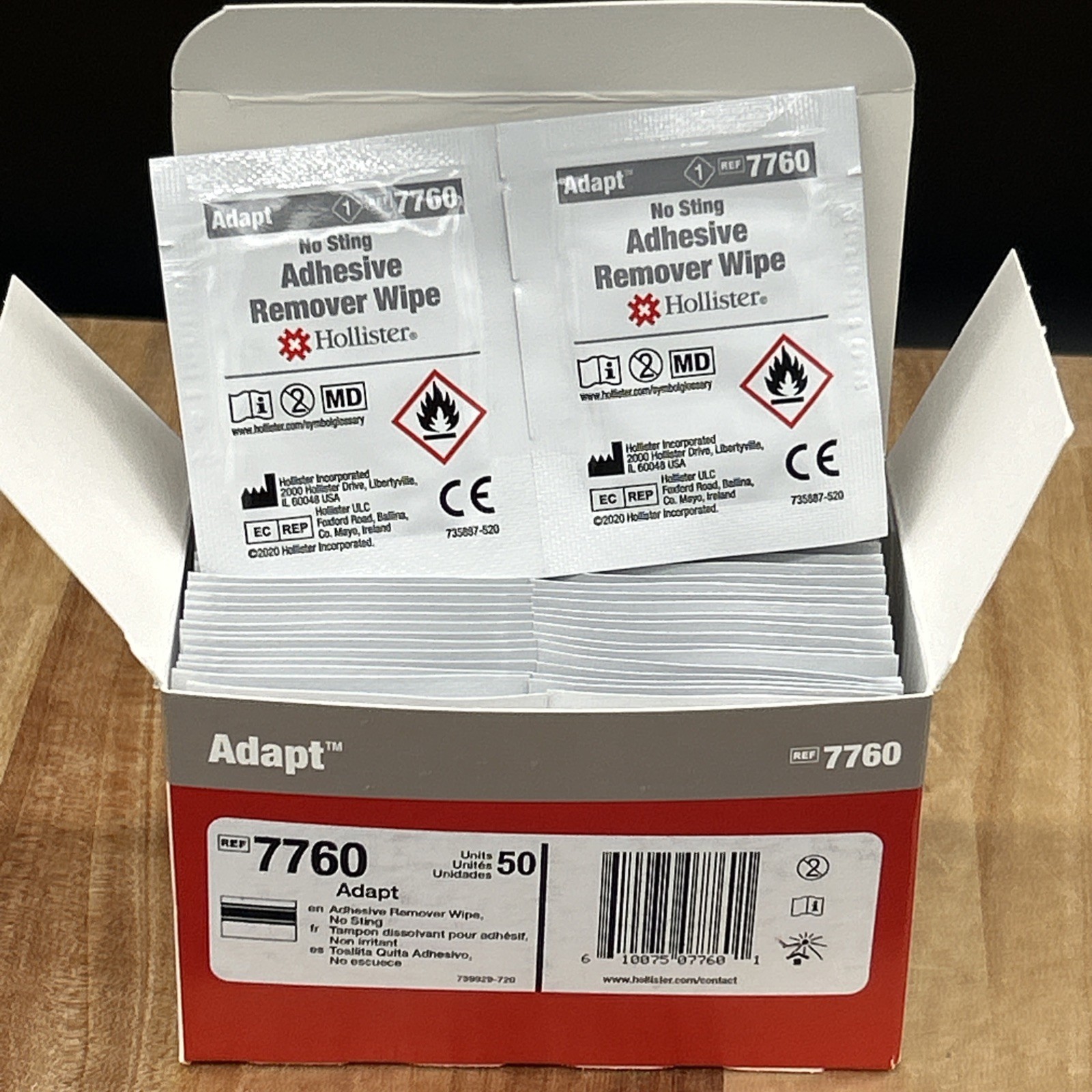 Hollister Adapt 7760 Universal Adhesive Remover Wipes 50 Count