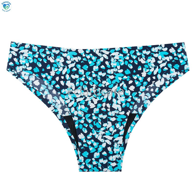 Women’s Low Rise Period Underwear Ice-Silk Seamless Printed 4-Layer Leak-Proof