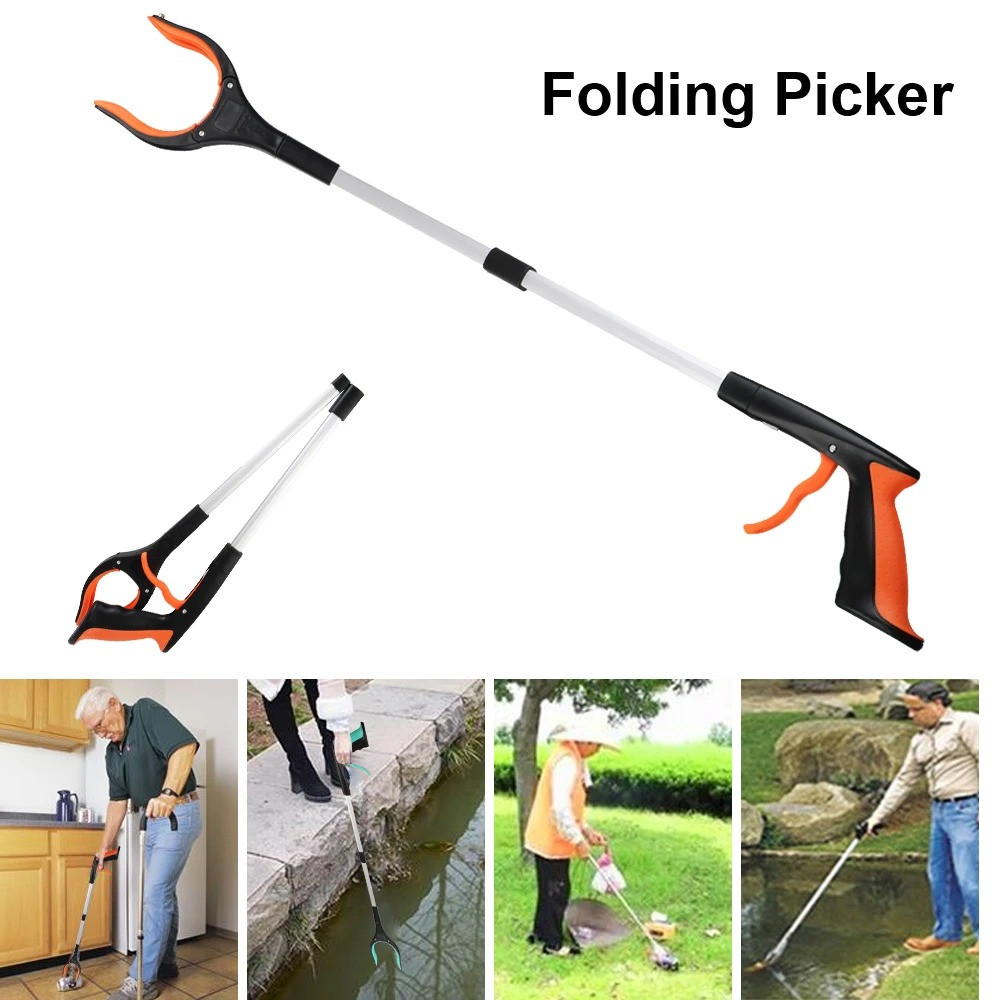 Heavy Duty Reacher Grabber Tool Long Pick Up Stick Trash Picker Hand Grip