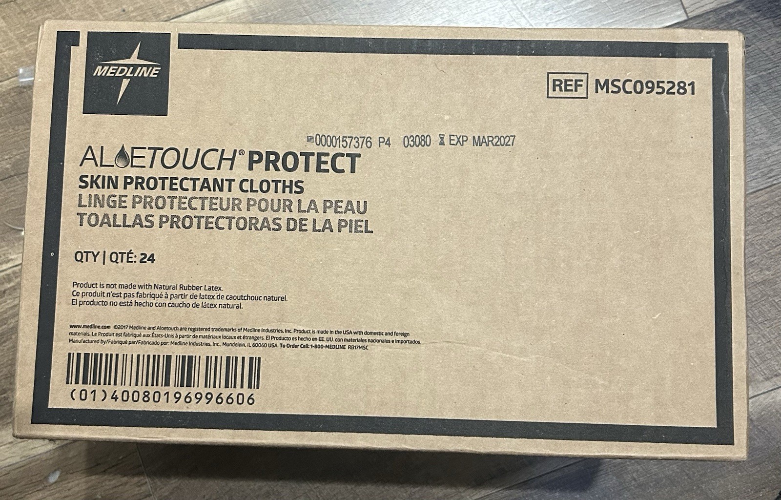 Medline Aloetouch PROTECT Dimethicone Skin Wipes, 24 Count(Pack of 24)-MSC095281