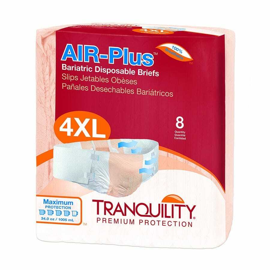 Tranquility AIR Plus Adult Incontinent Brief 3X-Large 70” – 106” – Bag of 8