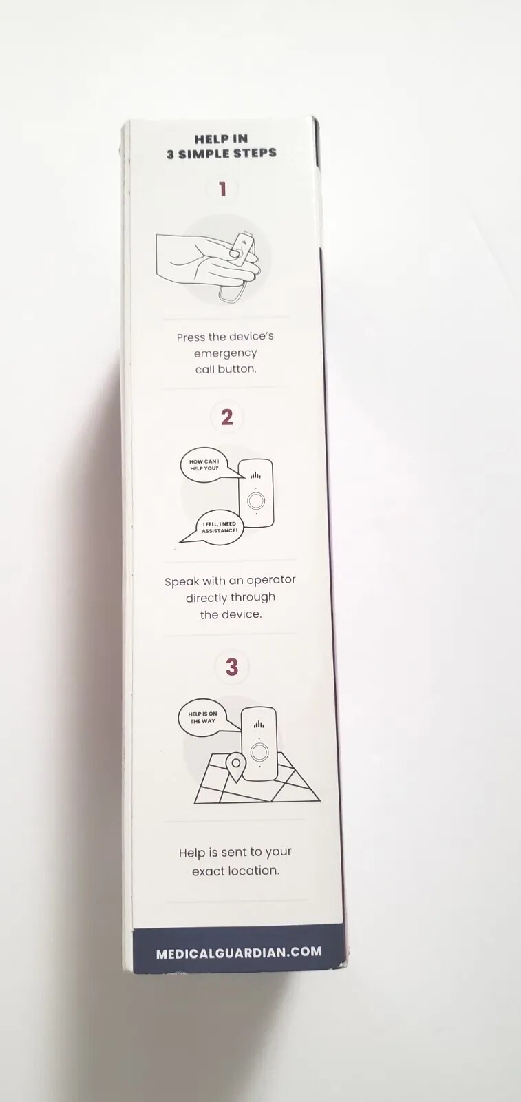 Medical Guardian Mini Guardian Wearable Medical Alert Monitor-White~New Open Box